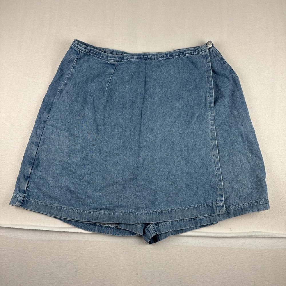 VTG Venezia Jeans Red Tag Womens Jean Skirt Skort Size 8 Denim Made in USA